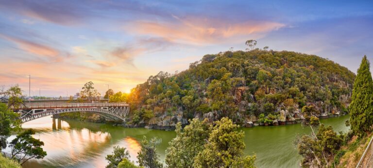 Scenic view of Cataract Gorge in Launceston, Tasmania.