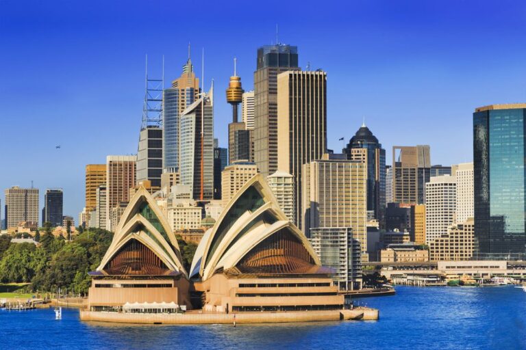 Sydney Opera House with city skyline