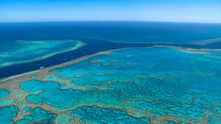 Aerial view of the Great Barrier Reef in Australia