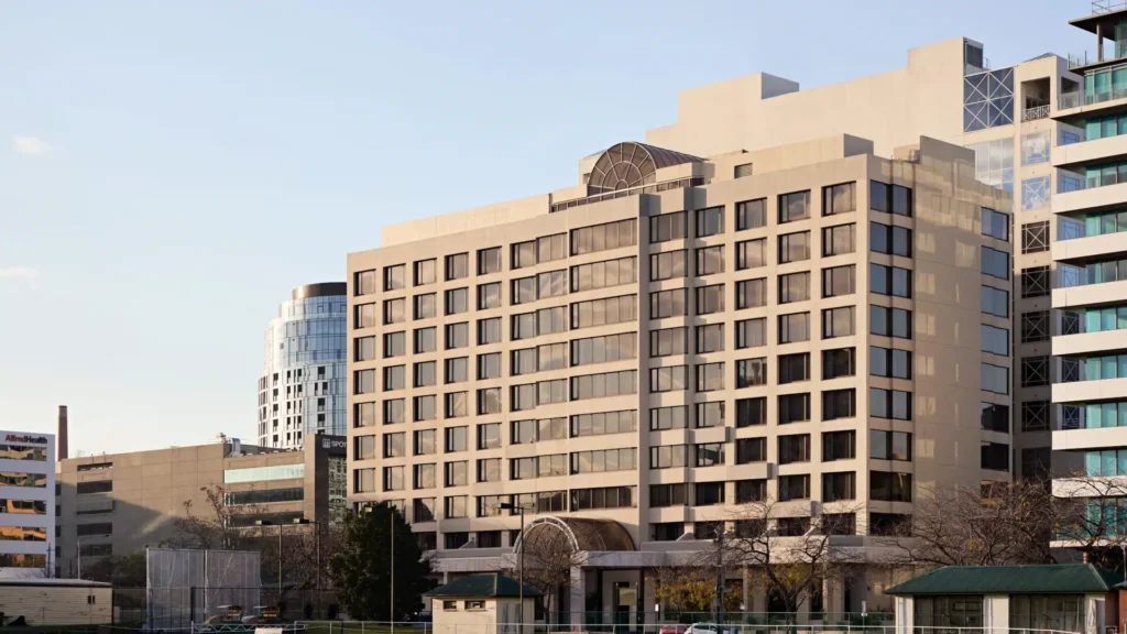 Exterior of View Melbourne Hotel in urban setting