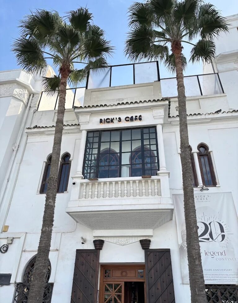 Rick's Café in Casablanca with palm trees
