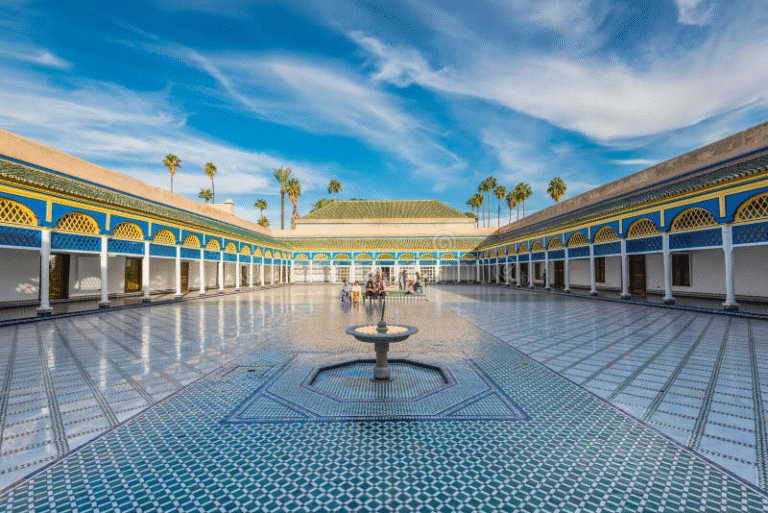 Courtyard of Bahia Palace in Marrakech, Morocco