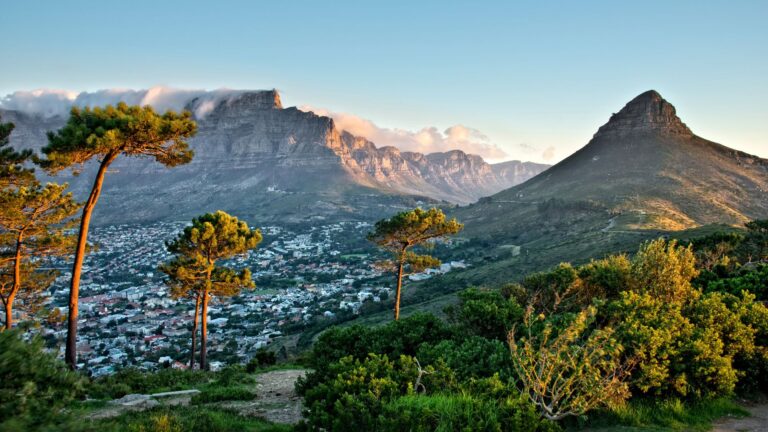 View of Signal Hill and Lion's Head in Cape Town