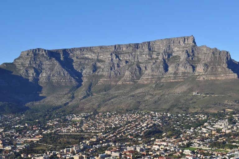 Table Mountain overlooking Cape Town cityscape