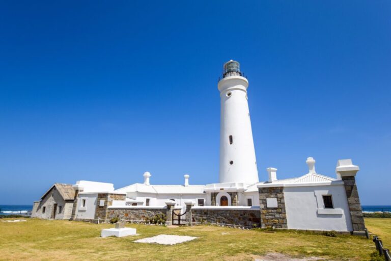 White lighthouse on South African coast