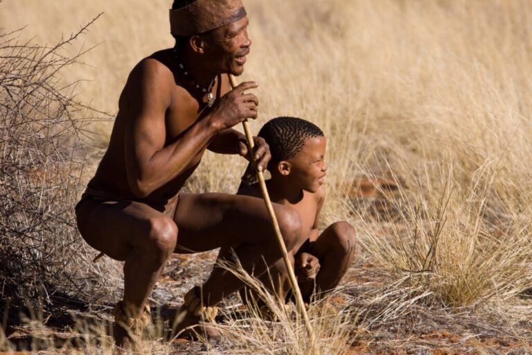 Bushmen in Kalahari Desert