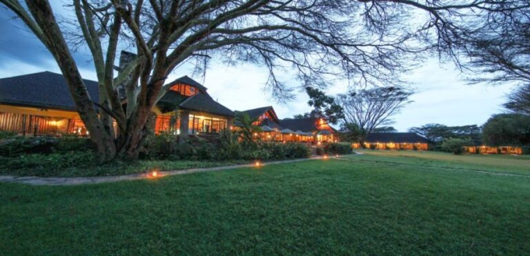 Keekorok Lodge illuminated at night