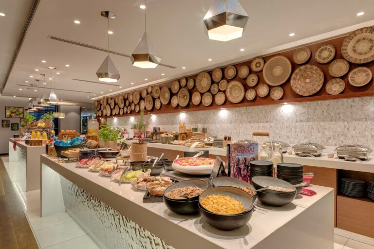 Elegant buffet setup at Radisson Blu Hotel Nairobi.