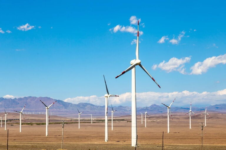 Wind turbines in a Chinese landscape