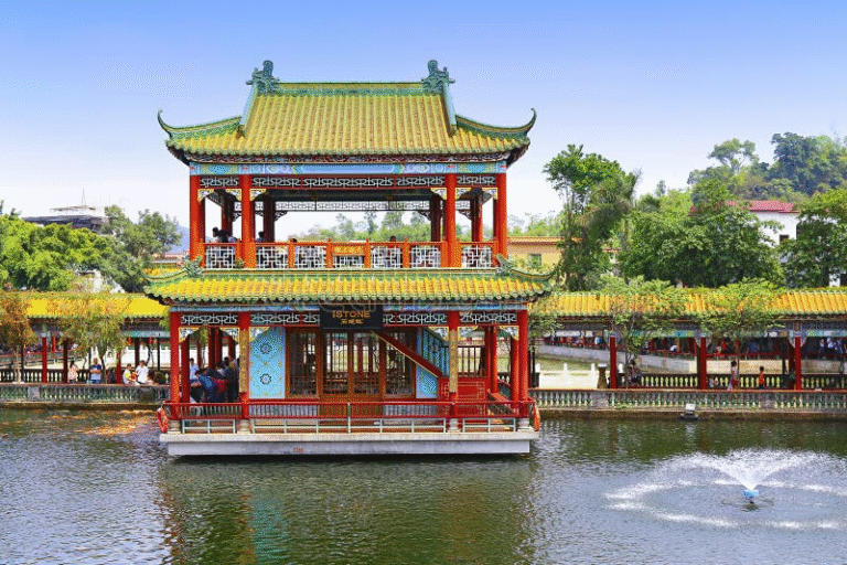 Traditional Chinese pavilion in Jinci Royal Garden
