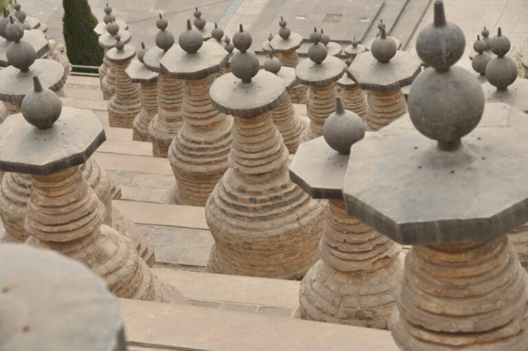 Stone pagodas at 108 Pagodas, Ningxia, China