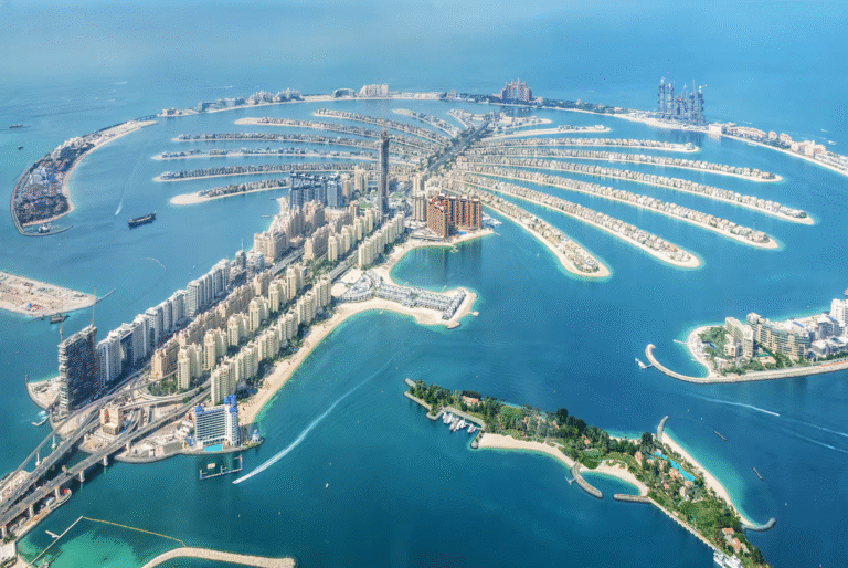 Aerial view of Palm Jumeirah in Dubai