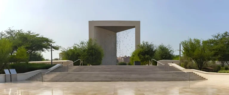 UAE founding monument with modern architecture