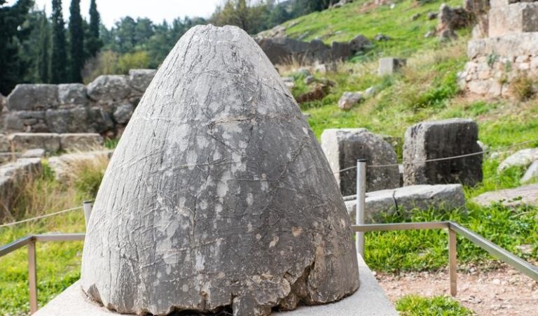 Ancient stone artifact at Delphi, Greece