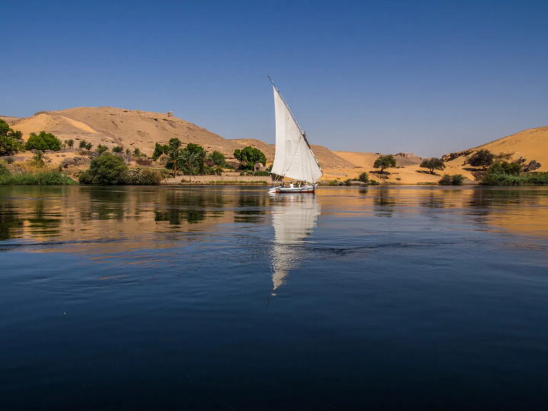 Felucca sailing on the Nile River in Egypt