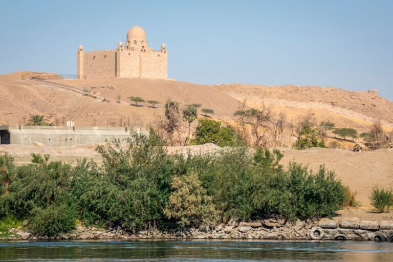 Mausoleum of Aga Khan overlooking the Nile River in Aswan, Egypt.