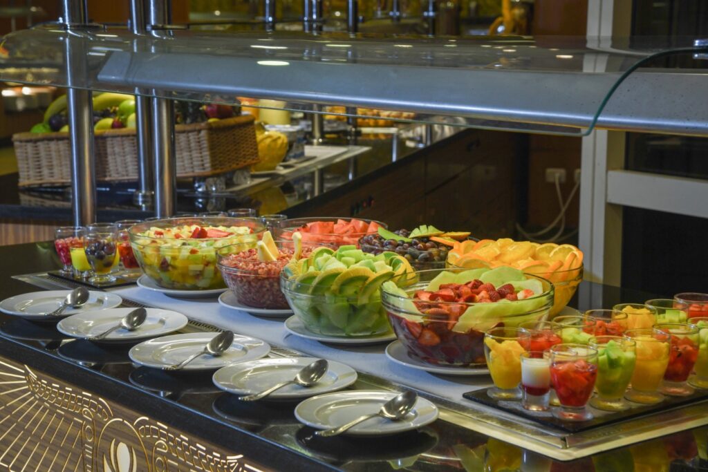 Fruit buffet at Aswan Tolip Hotel in Egypt