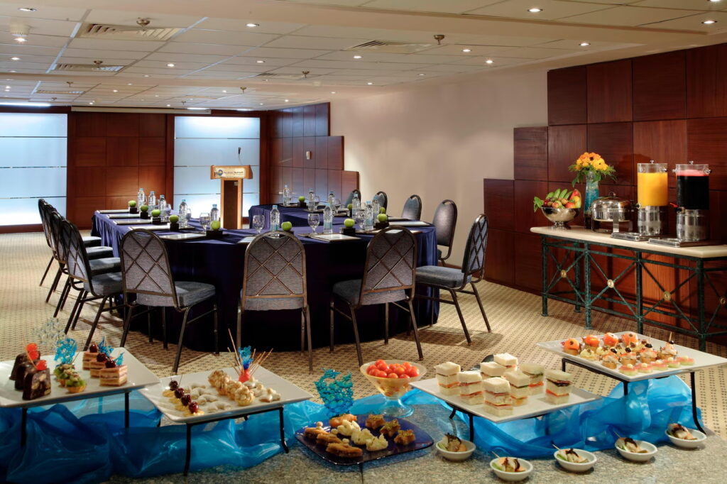 Hotel conference room with catering setup in Hurghada.