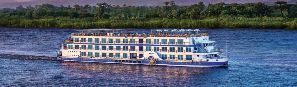 Cruise ship sailing on the Nile River in Egypt