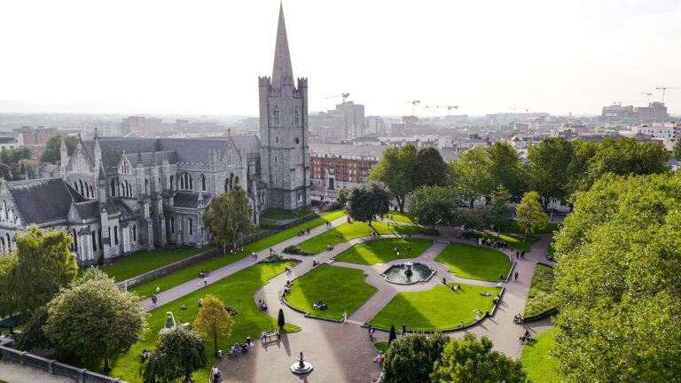 St. Patrick's Cathedral and park in Dublin