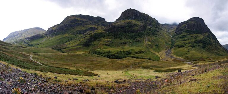 Scenic view of Glen Coe mountains in Scotland