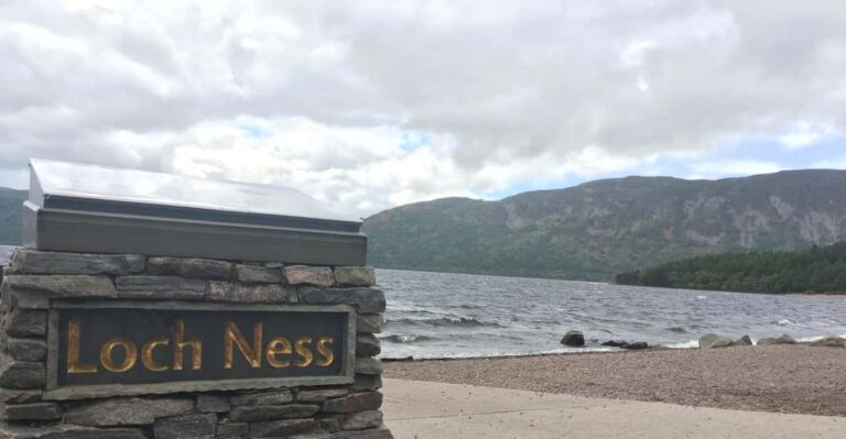Loch Ness with mountains in the background
