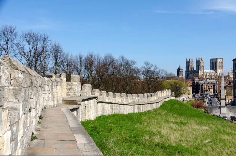York city walls with York Minster in the background