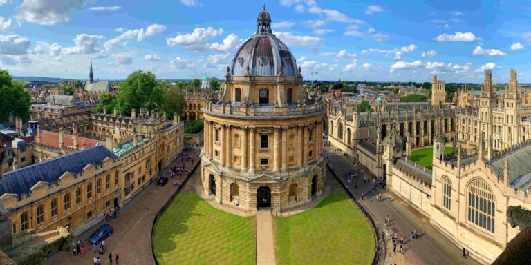 Aerial view of Radcliffe Camera in Oxford.