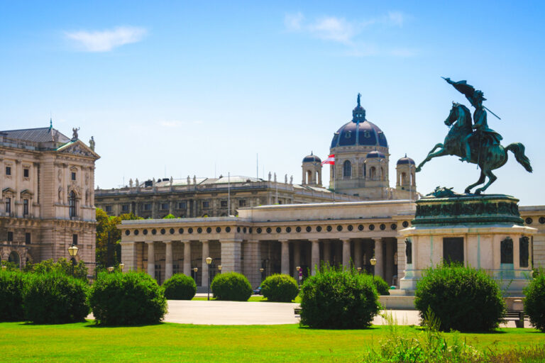 Hofburg Palace in Vienna with equestrian statue