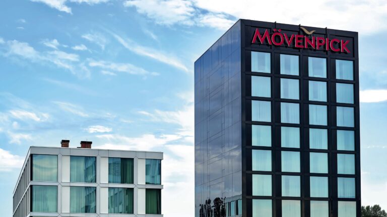Modern architecture of Movenpick Hotel in Zagreb