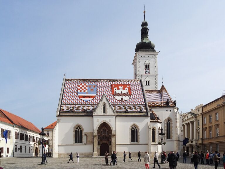 St. Mark's Church with colorful roof in Zagreb