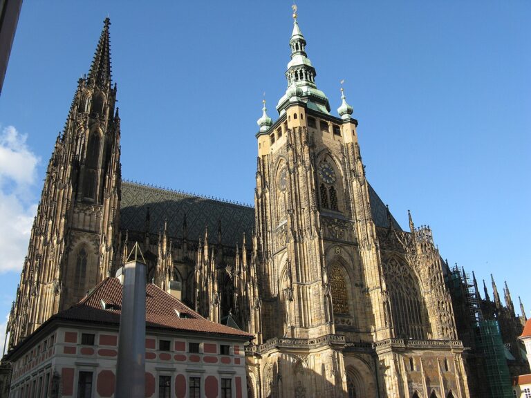 St. Vitus Cathedral in Prague with Gothic architecture