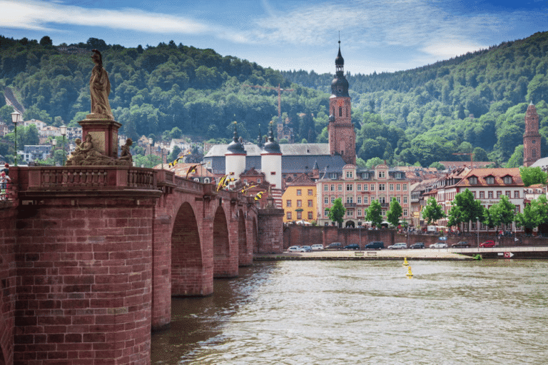 Heidelberg Old Bridge over the Neckar River in Germany