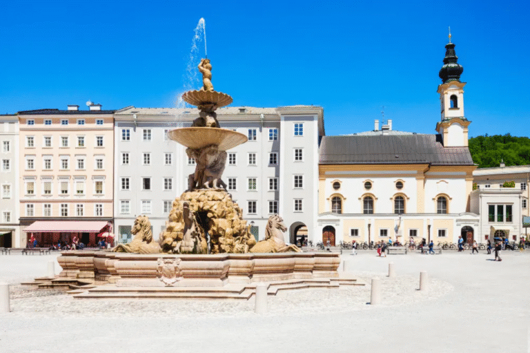 Residenzplatz fountain in Salzburg