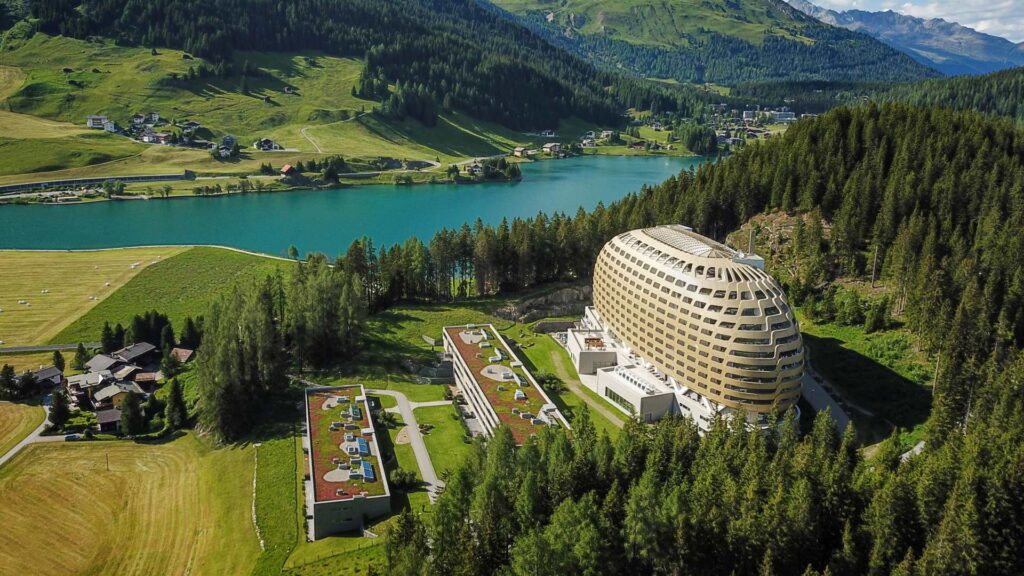 Aerial view of AlpenGold Davos Hotel in Switzerland