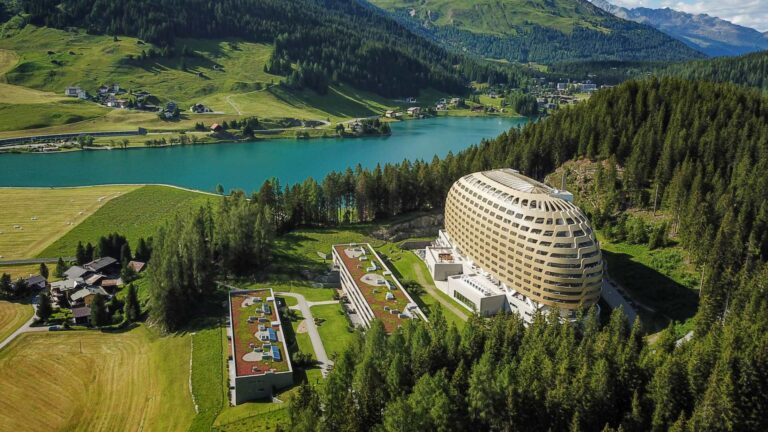 Aerial view of AlpenGold Davos Hotel in Switzerland
