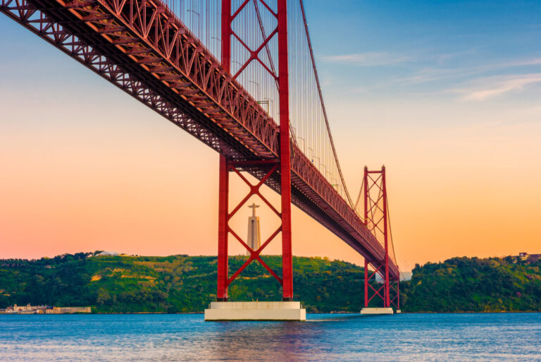 April 25 Bridge in Lisbon during sunset