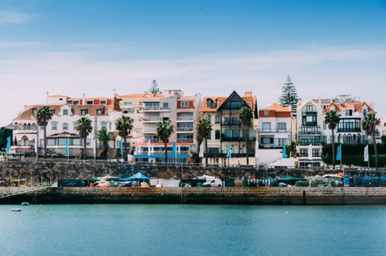 Scenic view of waterfront architecture in Lisbon, Portugal