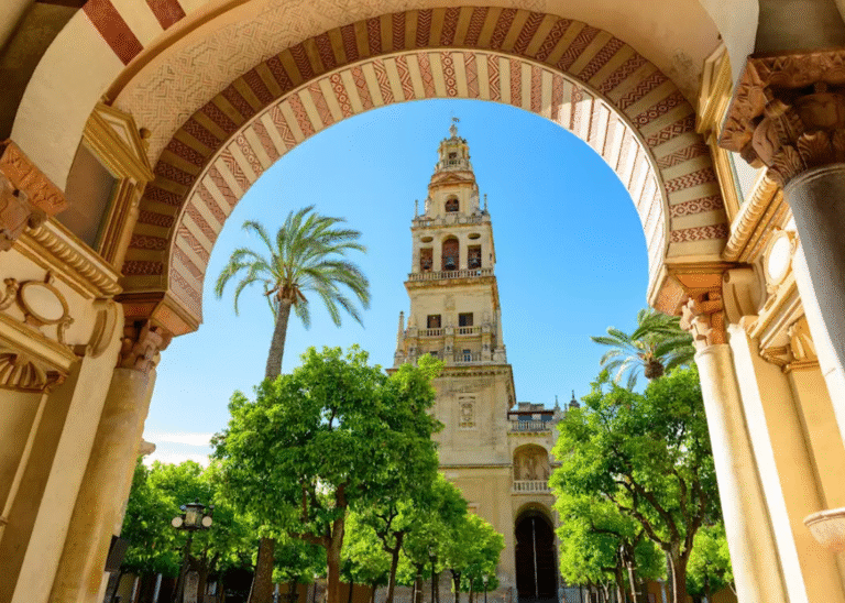 Mosque-Cathedral of Córdoba with palm trees