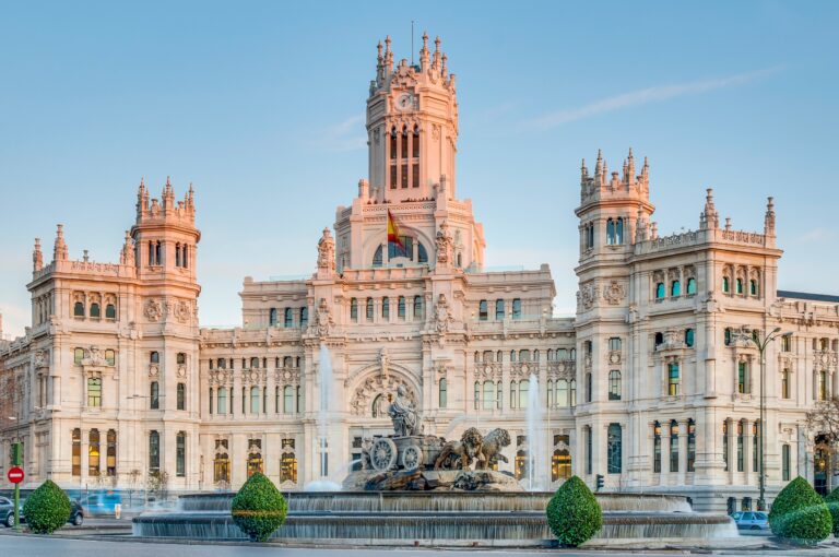 Palacio de Cibeles with Cibeles Fountain in Madrid
