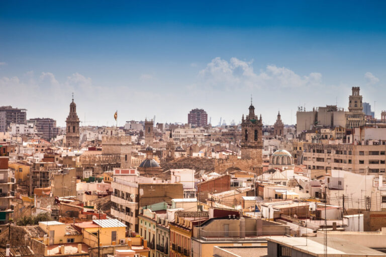 Valencia cityscape with historic architecture