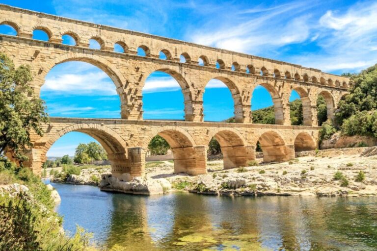Ancient Roman aqueduct Pont du Gard in France