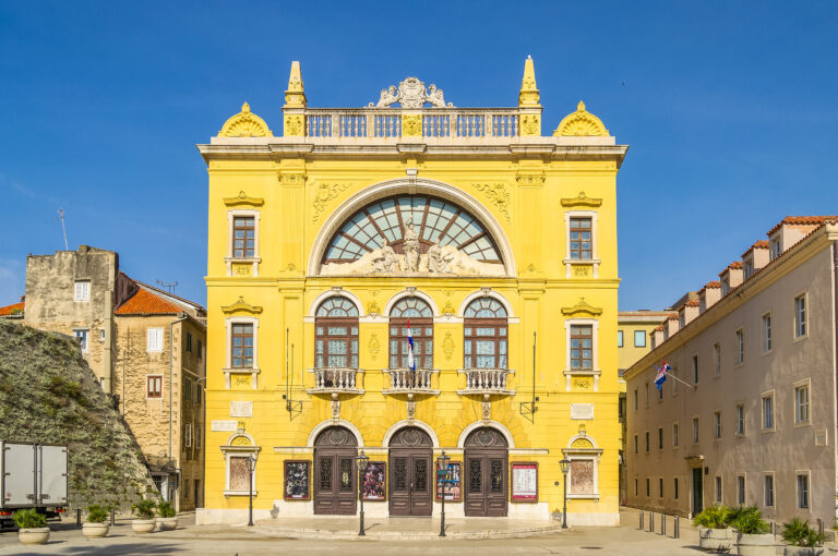 Croatian National Theater in Split, yellow facade