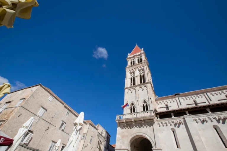St. Lawrence Cathedral in Trogir, Croatia on a sunny day