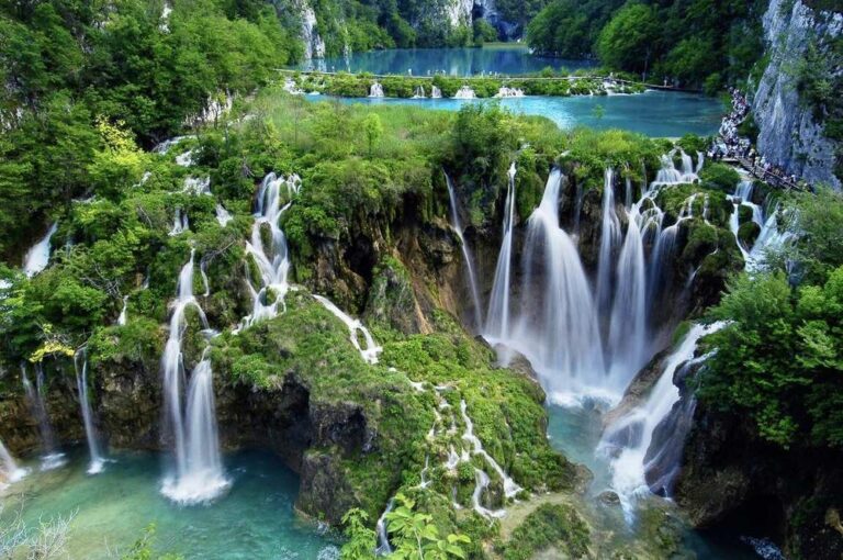 Stunning waterfalls at Plitvice National Park, Croatia