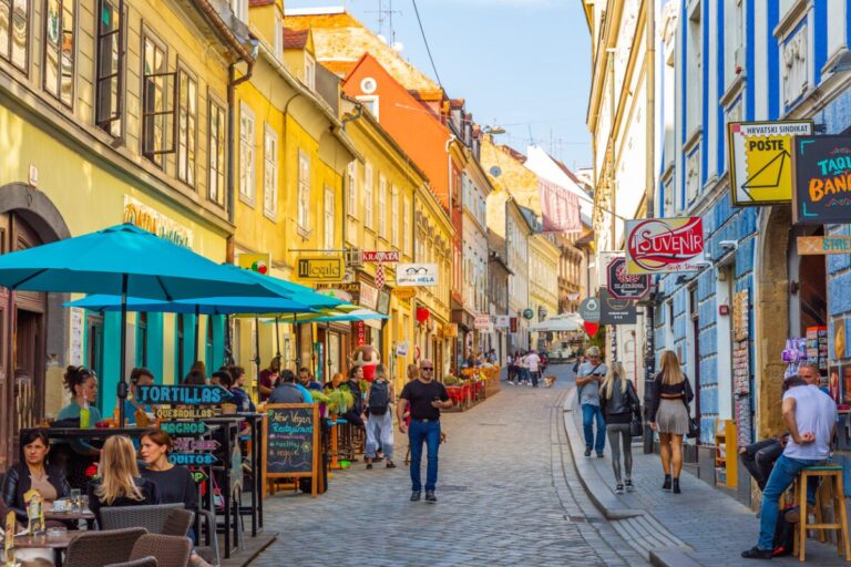 Colorful street in a Balkan old town