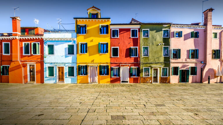 Colorful houses in Burano, Italy