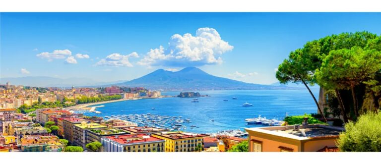 View of Naples Bay and Mount Vesuvius.
