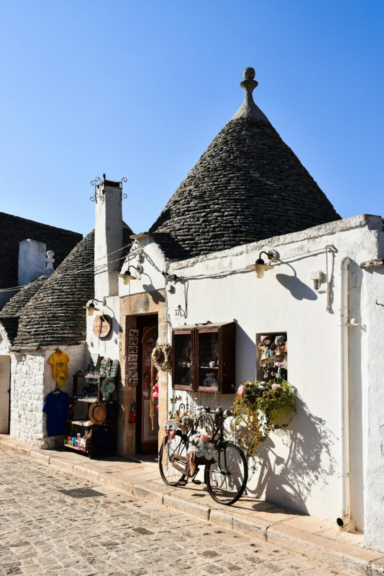Traditional trulli houses in Alberobello, Italy.