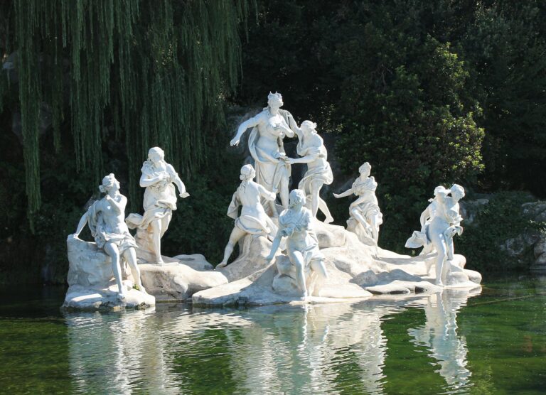 Baroque sculptures at the Royal Palace of Caserta.